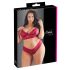 Cottelli Plus Size - weiches Spitzen-BH-Set (rot) - 3XL