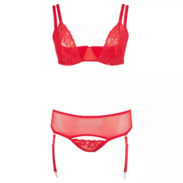 Cottelli Plus Size - variables Unterwäsche-Duo (rot)