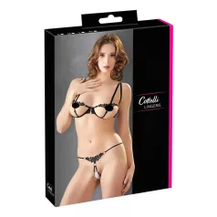 Cottelli - Funkelndes besticktes BH-Set (schwarz)