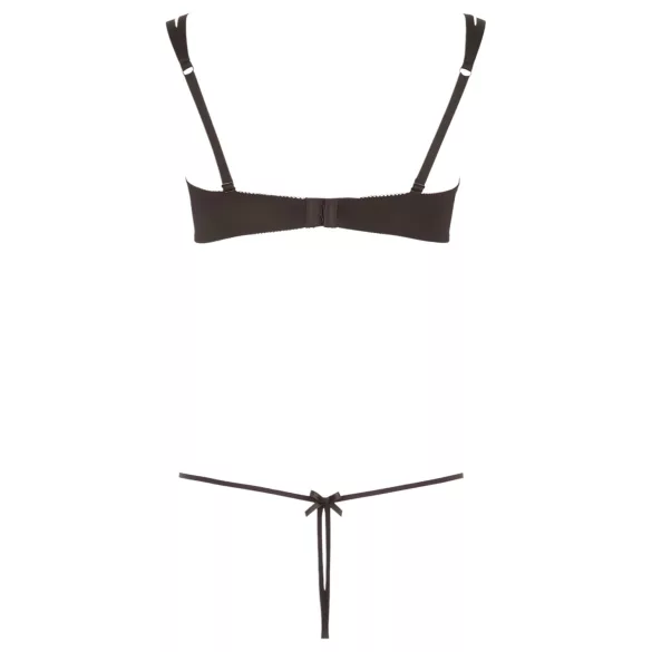 Cottelli - Funkelndes besticktes BH-Set (schwarz) - M