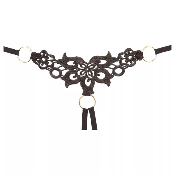 Cottelli - Funkelndes besticktes BH-Set (schwarz) - M
