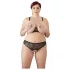 Cottelli Plus Size - Perlen-BH-Set (schwarz)