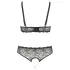 Cottelli Plus Size - Perlen-BH-Set (schwarz) - XL