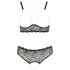 Cottelli Plus Size - Perlen-BH-Set (schwarz) - 3XL
