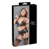 Cottelli Bondage - Glänzendes Spitzenwäsche-Set (4-teilig) - L