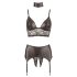 Cottelli Bondage - Spitzenglanz Dessous-Set (4-teilig) - XL