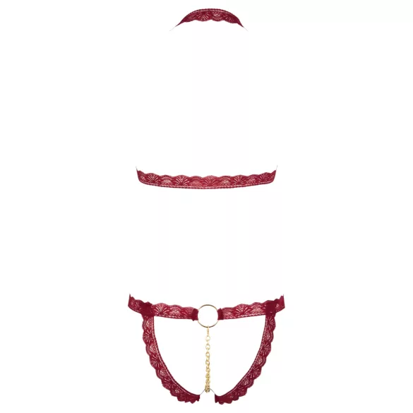 Cottelli - Offenes BH-Set mit Metallringen (Rot)