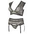 Cottelli Plus Size - Strass und Spitze Dessous Set (schwarz)
