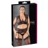 Cottelli Plus Size - Strass und Spitze Dessous Set (schwarz) - 2XL