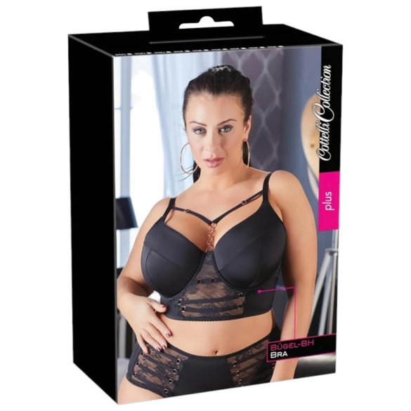 Cottelli Plus Size - Spitzen-BH mit Trägern (schwarz)
