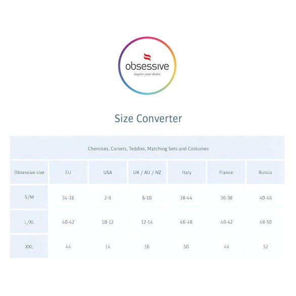 Obsessive Emperita - zart besticktes Lingerie-Set (schwarz) - L/XL