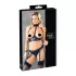 Cottelli Bondage - Glänzendes Hebe-Set mit Fesseln (schwarz) - L