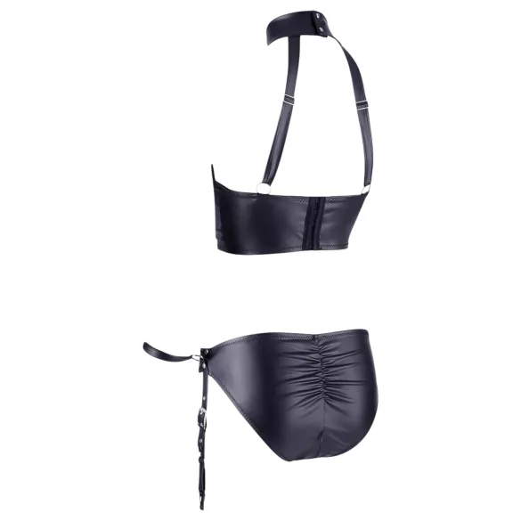 Cottelli Bondage - Glänzendes Hebe-Set mit Fesseln (schwarz) - L