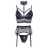 Cottelli Bondage: Spitzen-Set mit Handschellen (schwarz) - M