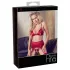 Abierta Fina - Glänzendes Ketten-Dessous-Set (Rot) - L