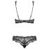 Obsessive Luvae - Blumen-Strass BH-Set (schwarz)