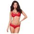 Obsessive 860-SET-3 - Rosiger Spitzen-BH-Set (Rot) - L/XL