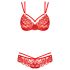 Obsessive 860-SET-3 - Rosiger Spitzen-BH-Set (Rot) - L/XL