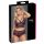 Cottelli Plus Size - Blumen-BH-Set (schwarz-lila)