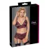 Cottelli Curves - Blumiges, offenes BH-Set (schwarz)
