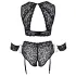 Cottelli Bondage Plus Size - Spitzen-BH-Set (schwarz)