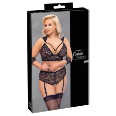 Cottelli Bondage Plus Size - Spitzen-BH-Set (schwarz) - 3XL