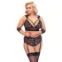Cottelli Bondage Plus Size - Spitzen-BH-Set (schwarz) - 4XL