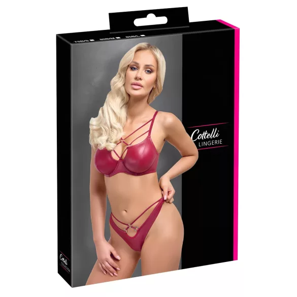Cottelli Party - glänzendes BH-Set (rot) - 85B/L