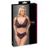 Cottelli Plus Size - Transparentes BH-Set mit Muster (Lila)