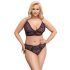 Cottelli Plus Size - Transparentes BH-Set mit Muster (Lila)