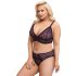Cottelli Plus Size - Transparentes Muster-BH-Set (Lila)
