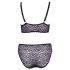 Cottelli Plus Size - Transparentes Muster-BH-Set (Lila)