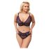 Cottelli Plus Size - Transparentes BH-Set mit Muster (Lila) - 2XL