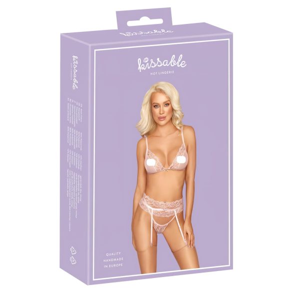 Kissable - spitzen Dessous-Set (Rosa) - L/XL