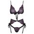 Kissable - Stickere BH-Set in Pink-Lila (Schwarz) - L/XL