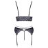 Cottelli - 3-teiliges Spitzenwäsche-Set (Schwarz-Violett)