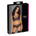 Cottelli - 3-teiliges Spitzenwäsche-Set (Schwarz-Violett) - M