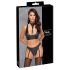 Cottelli Bondage - Glänzendes BH-Set mit Fesseln (schwarz) - M