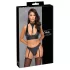 Cottelli Bondage - Glänzendes BH-Set mit Handschellen (Schwarz) - M