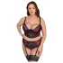 Cottelli Plus Size - verstellbares BH-Set (rot)
