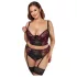 Cottelli Plus Size - verstellbares BH-Set (rot)