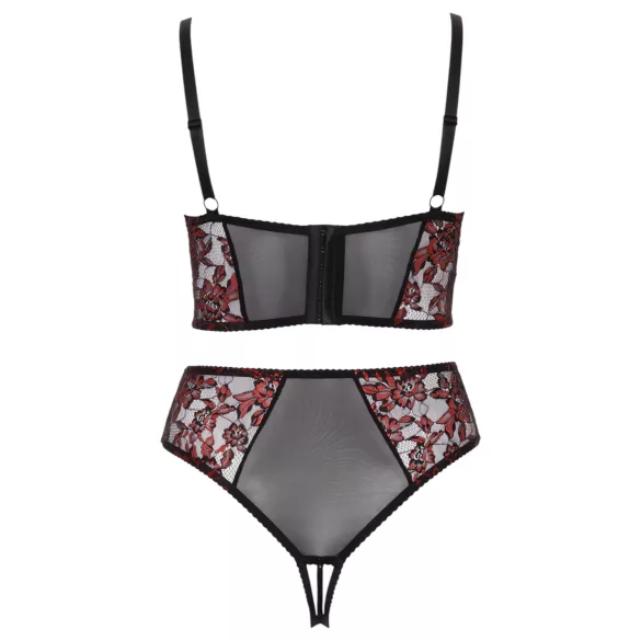Cottelli Plus Size - verstellbares BH-Set (rot)