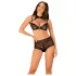 Obsessive Elizenes - Muster, transparentes BH-Set (schwarz)