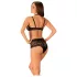 Obsessive Elizenes - Muster, transparentes BH-Set (schwarz)