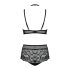 Obsessive Elizenes – gemustertes, transparentes BH-Set (Schwarz) - L/XL