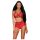 Obsessive Leatheria - Lederlook-BH-Set (Rot) - S/M