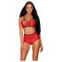 Obsessive Leatheria - Lederlook-BH-Set (Rot) - S/M