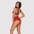 Obsessive Leatheria - Lederlook-BH-Set (Rot) - S/M