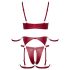 Cottelli Bondage - Glänzendes BH-Set & Handschellen (Rot) - L