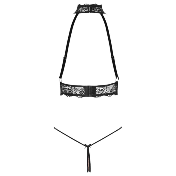 Abierta Fina - Offenes Kettendessous-Set (Schwarz) - M